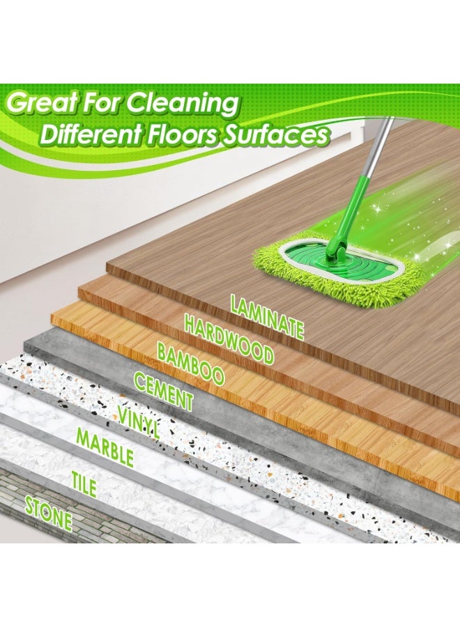 LYNLYN 3-Pack Reusable Microfiber Mop Pads Compatible with Swiffer Sweeper, Wet and Dry Refills for Hardwood and Floor Cleaning (Handle Not Included, Green) - Image 4